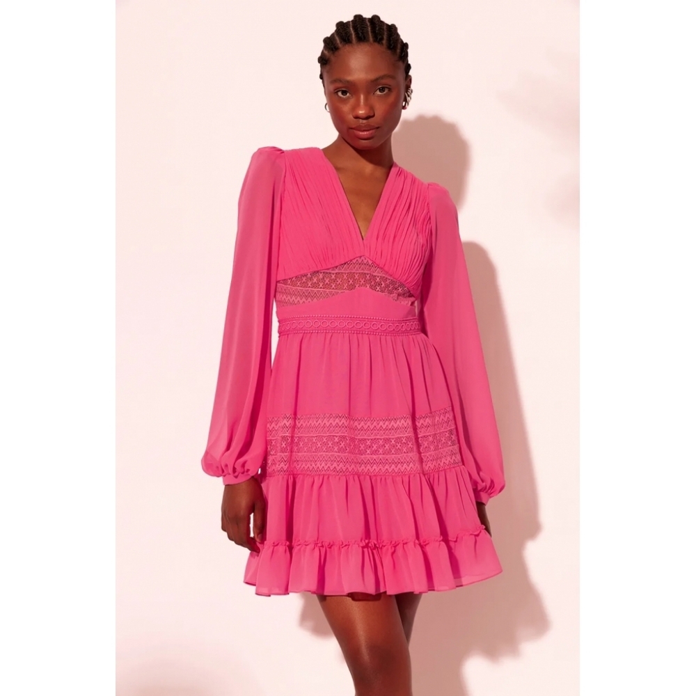 NWT Layered With Love Dress Short Draped‎ Chiffon Pink size 6